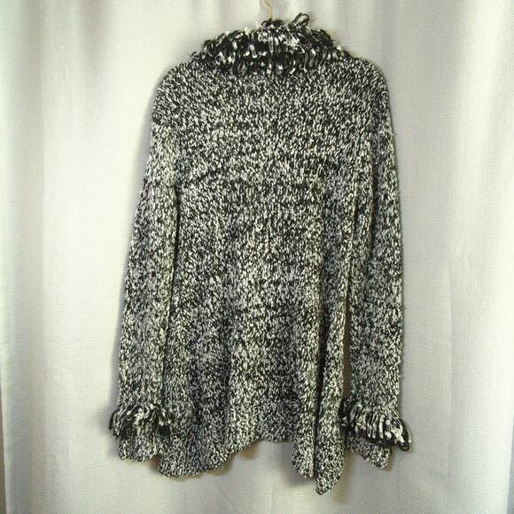 John‎ Fashion Sweater Womens Large Black Speckled Cardigan Wool Blend - Picture 8 of 8